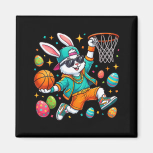 Basketball Bunny Easter Funny Dunking Rabbit Magnet