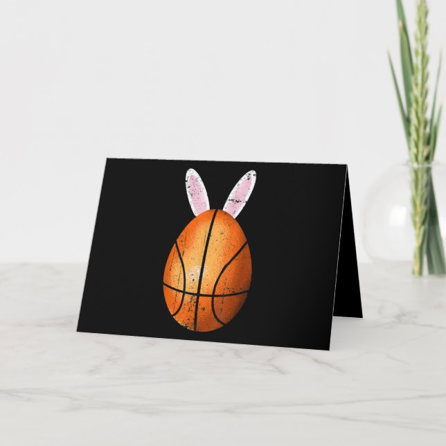 Basketball Bunny Rabbit Eggs Easter Day 2021 Card (Front)