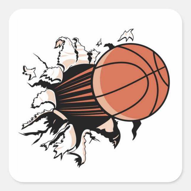 Basketball Burst T-shirts and Gifts Square Sticker (Front)