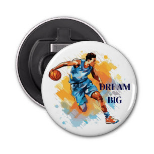 Basketball Button Bottle Opener