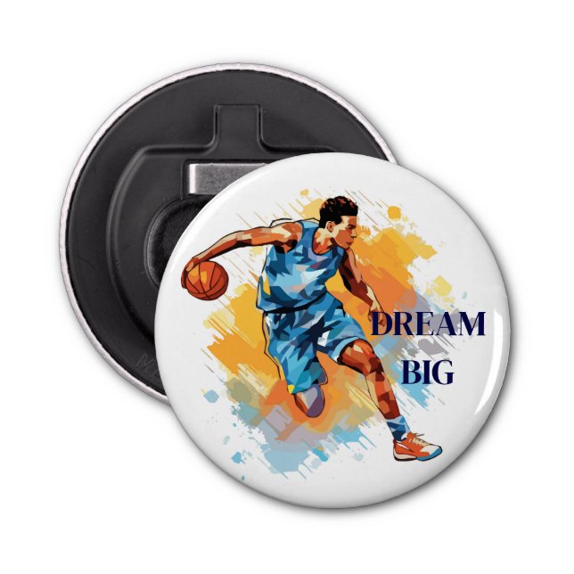 Basketball Button Bottle Opener (Front)
