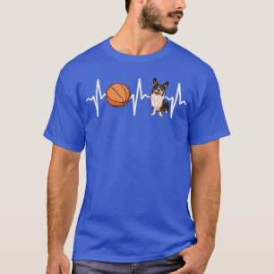 Basketball Cardigan Welsh Corgi Heartbeat Dog Love T-Shirt