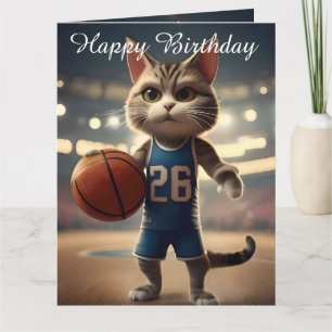 Basketball Cat, Big Birthday Card