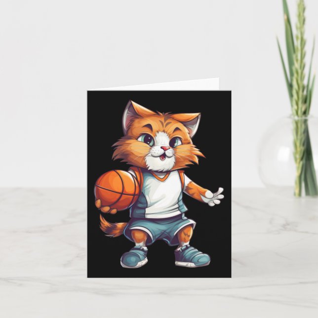 Basketball Cat  Card (Front)