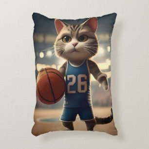 Basketball Cat, Decorative Cushion