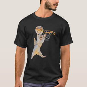 Basketball Cat Jump Shot Funny Cat Sports Fan Pet  T-Shirt