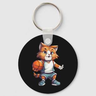 Basketball Cat Key Ring