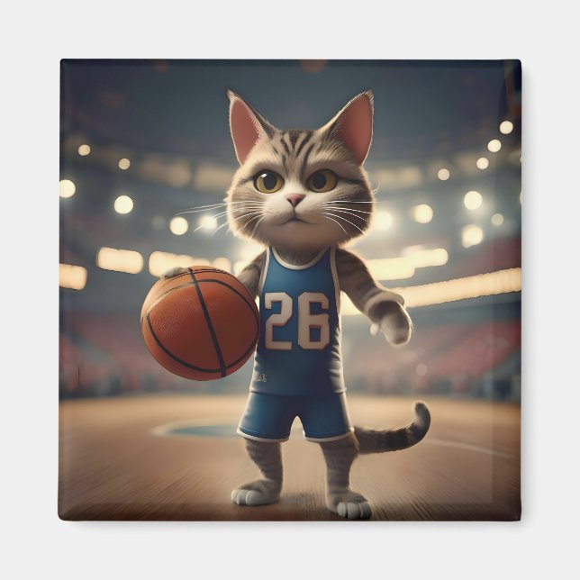 Basketball Cat,  Magnet (Front)