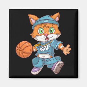 Basketball Cat Magnet
