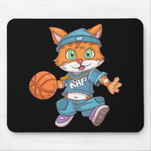 Basketball Cat  Mouse Pad