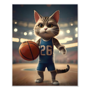Basketball Cat,  Photo Print