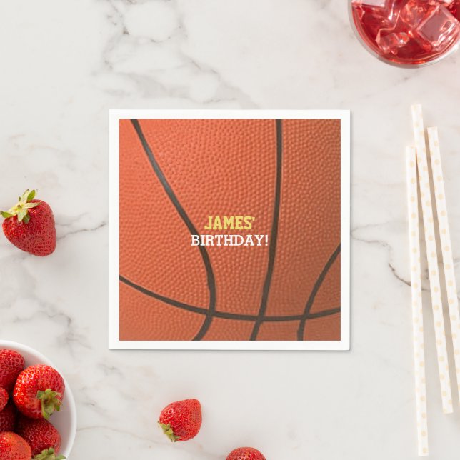 Basketball Celebration Personalised Napkin (Insitu)