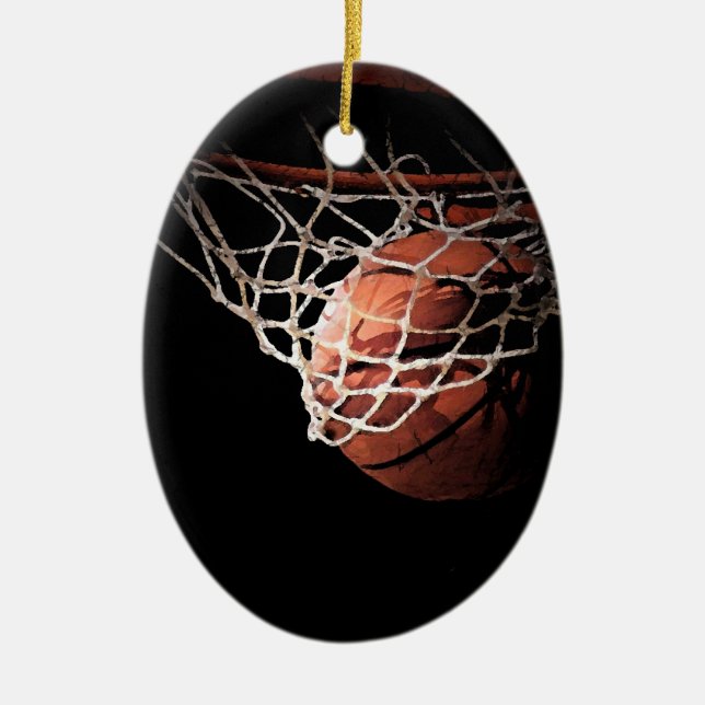 Basketball Ceramic Tree Decoration (Front)