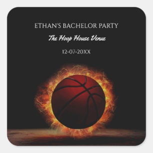 Basketball Champ Bachelor / Birthday Party Sports Square Sticker