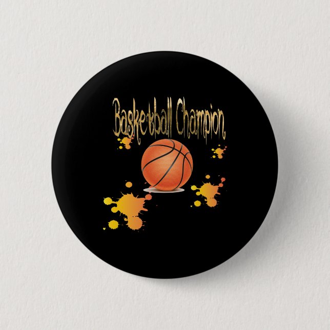 Basketball Champion  6 Cm Round Badge (Front)