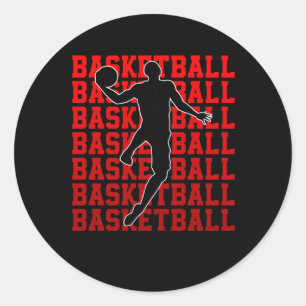 Basketball Champion Basketball Player Fans Retro  Classic Round Sticker