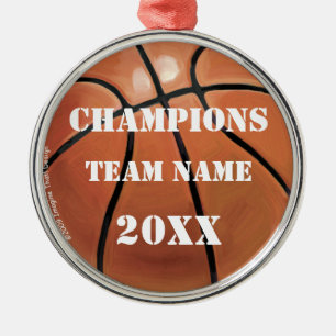 Basketball Champions Medal Metal Tree Decoration