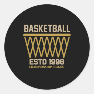 Basketball Championship League Estd 1998 Classic Round Sticker