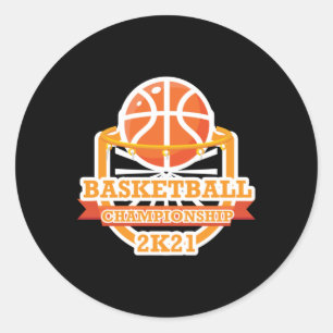 Basketball Championship Vintage Classic Round Sticker