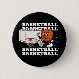 Basketball Character Hoop 6 Cm Round Badge