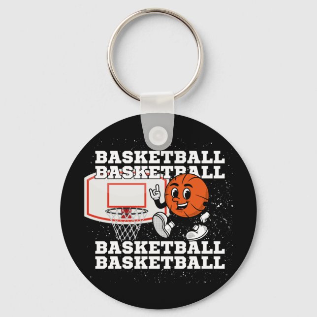 Basketball Character Hoop  Key Ring (Front)