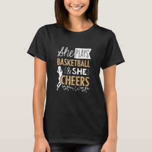 Basketball Cheer Fan Leopard Pattern Women Cheerle T-Shirt