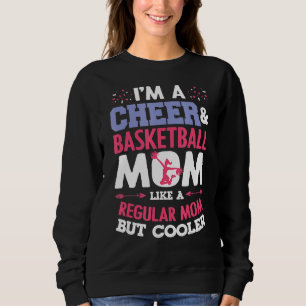 Basketball Cheer  Graphic Women Moms Cheerleader 3 Sweatshirt
