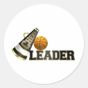 Basketball Cheerleader Classic Round Sticker