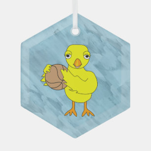 Basketball Chick  Glass Tree Decoration