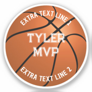 Basketball, Child's Name, MVP/Number, 2 Text Lines