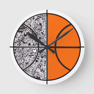 Basketball Chip Round Clock