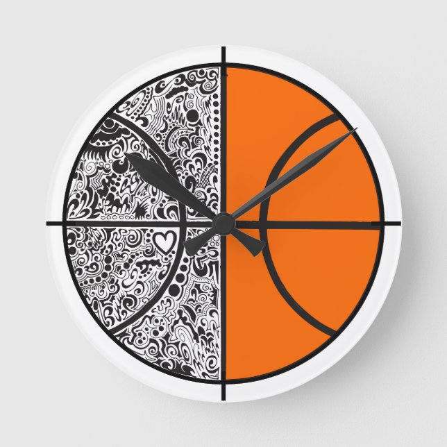 Basketball Chip Round Clock (Front)