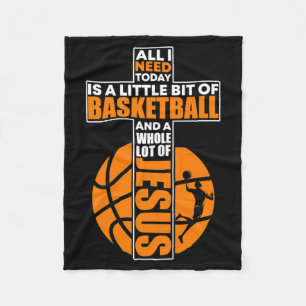 Basketball Christian Cross Fleece Blanket