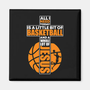 Basketball Christian Cross Magnet