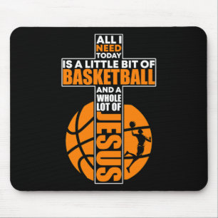 Basketball Christian Cross  Mouse Pad