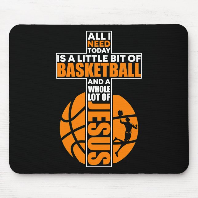 Basketball Christian Cross  Mouse Pad (Front)