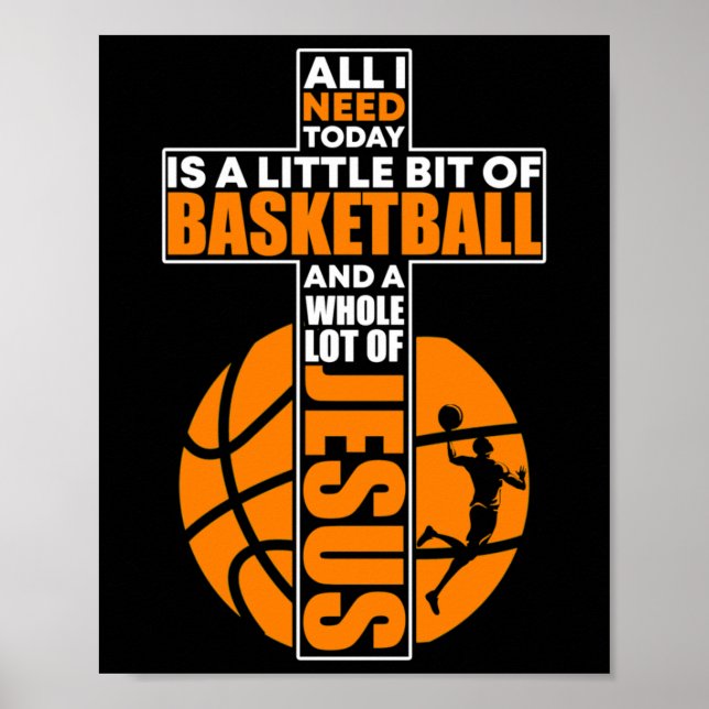 Basketball Christian Cross  Poster (Front)
