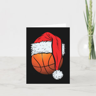 Basketball Christmas Ball Santa Hat Xmas Boys Men Card