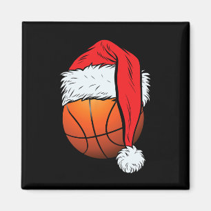 Basketball Christmas Ball Santa Hat Xmas Boys Men  Magnet