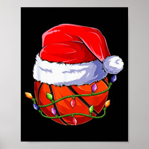 Basketball Christmas Boy Apparel, Funny Santa Srt Poster