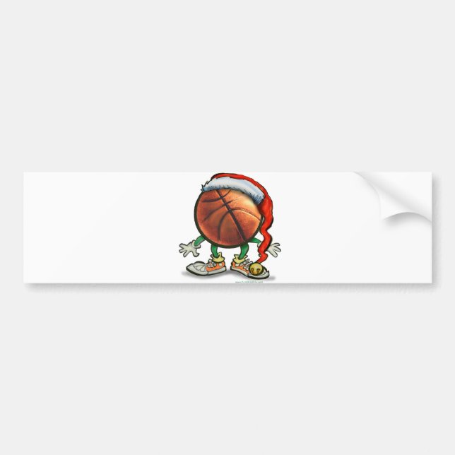 Basketball Christmas Bumper Sticker (Front)
