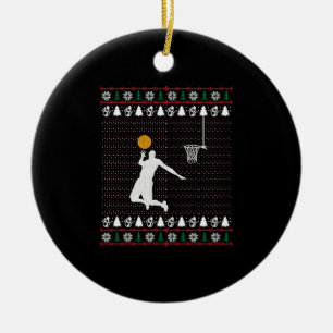Basketball Christmas Ceramic Ornament