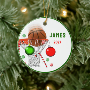 Basketball Christmas Collectable Ceramic Ornament