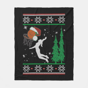 Basketball Christmas Fleece Blanket