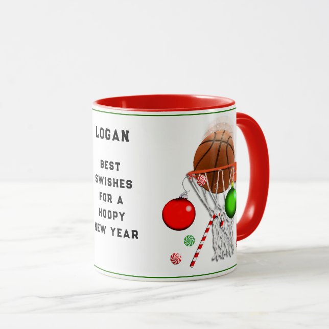 Basketball Christmas Gift Mug (Front Right)