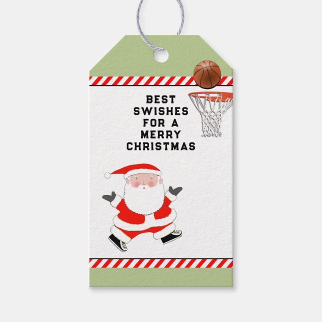 Basketball Christmas Gift Tags (Front)