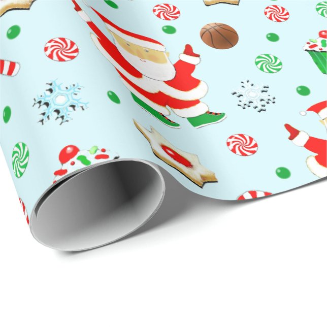 Basketball Christmas Gift Wrapping Paper (Roll Corner)
