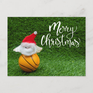 Basketball Christmas Holiday card with Santa Claus