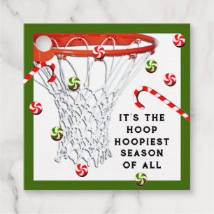 Basketball Christmas Holiday Gift Favour Tags