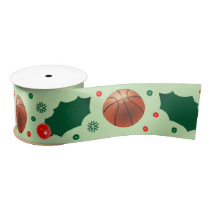 Basketball Christmas Holiday Gift Satin Ribbon